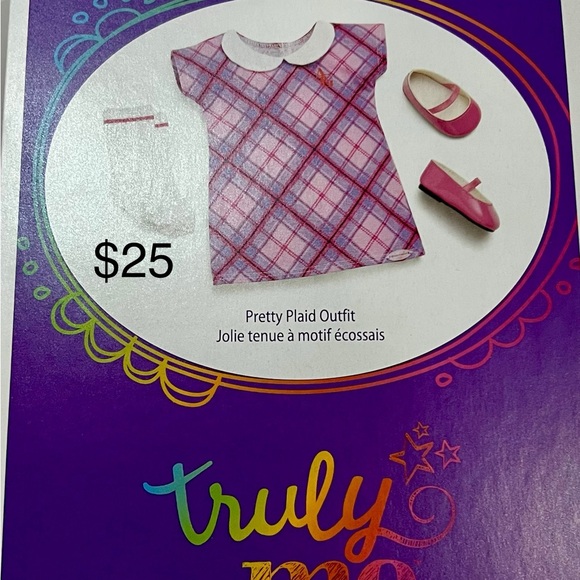 American Girl Plaid Dress with Pink Shoes - Picture 1 of 1